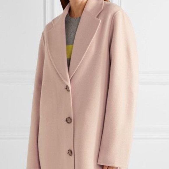ACNE STUDIOS COAT LANDI DOUBLE FACE WOOL CASHMERE COAT PASTEL PINK SIZE 40 M - Picture 12 of 12